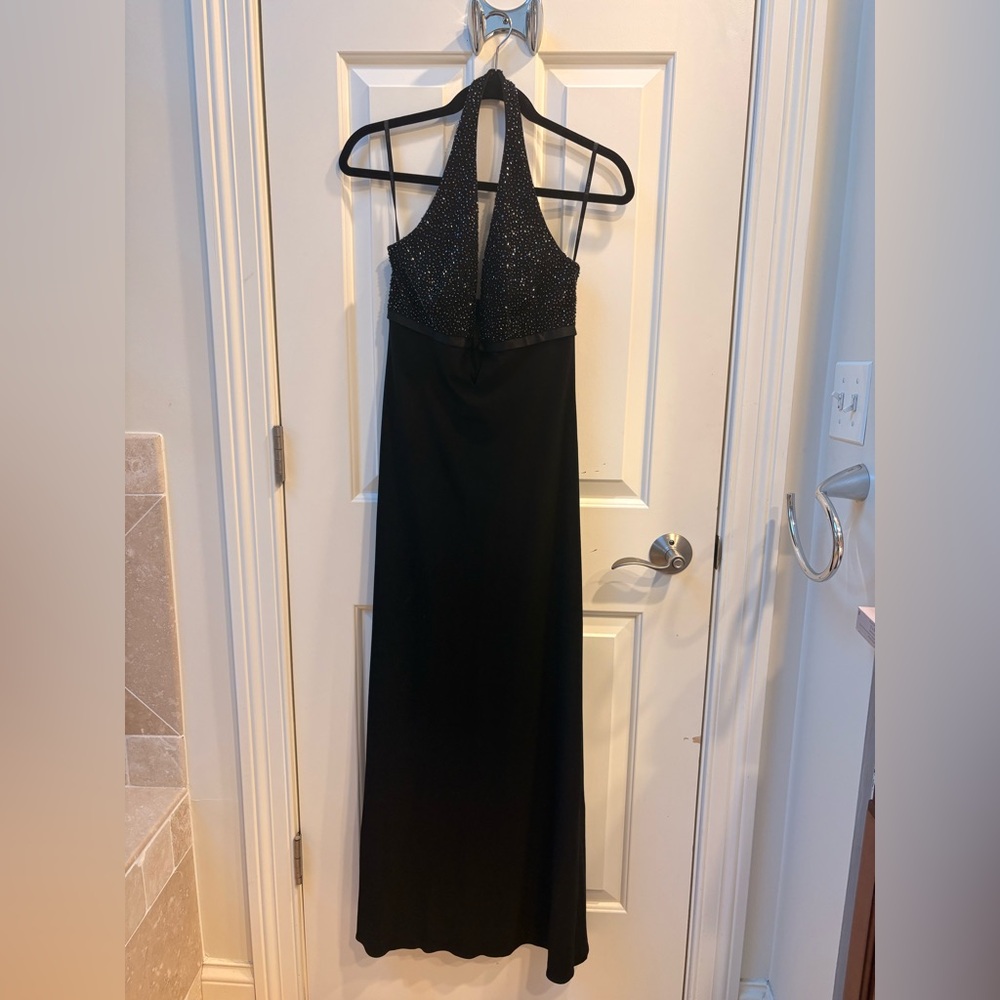 Laundry By Shelli Segal Black Sparkle Backless Dress